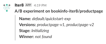 Sample Slack notificiation